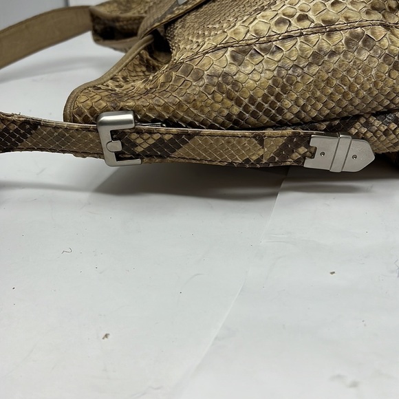 Vintage Python Zip Top Shoulder Bag Adjustable Length Strap - Picture 10 of 16